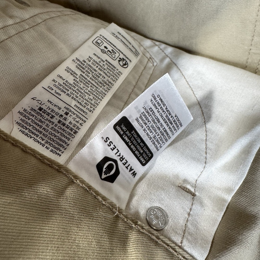 Nwt LEVI STRAUSS Men 514 Straight 100% Cotton Denim Jeans TAG 33x32 Khaki - Picture 9 of 10
